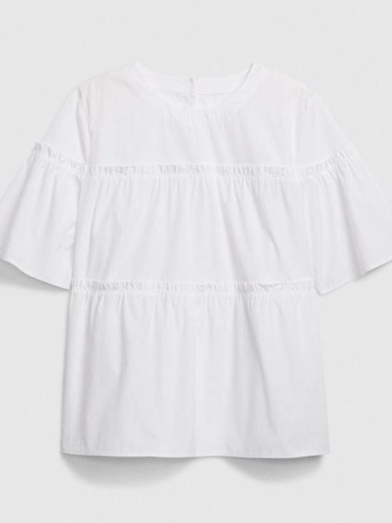 GAP Tops - Gap tiered white poplin shirt